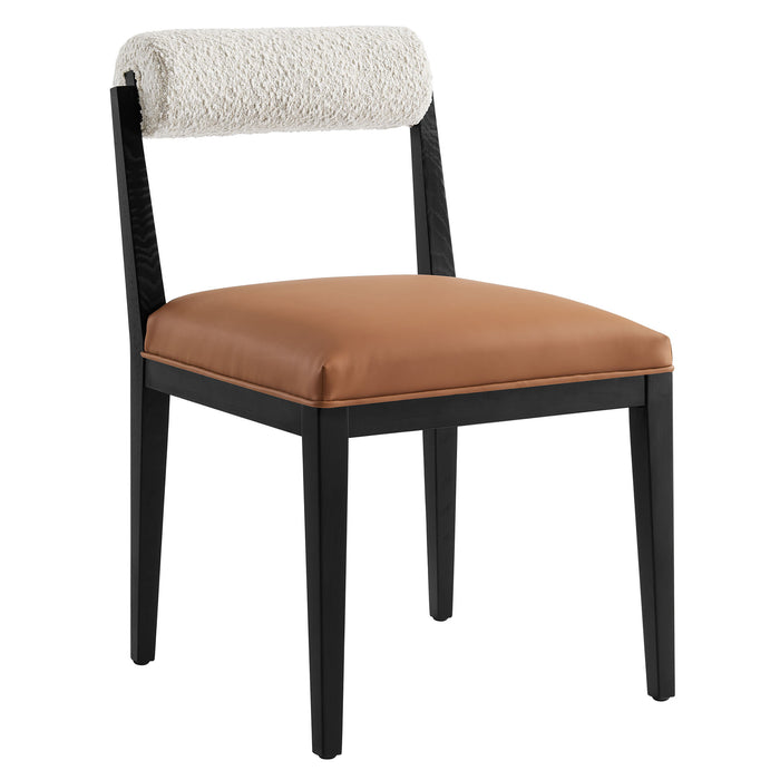 Kai Boucle and Vegan Leather Dining Chair by Modway