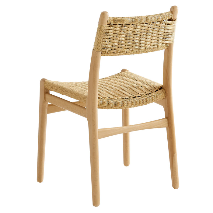 Wynn Rope and Wood Dining Side Chairs Set of 2 by Modway