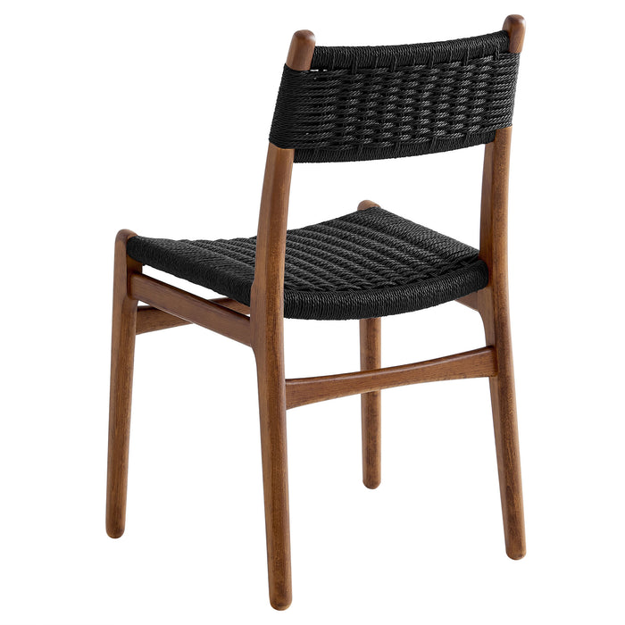 Wynn Rope and Wood Dining Side Chairs Set of 2 by Modway