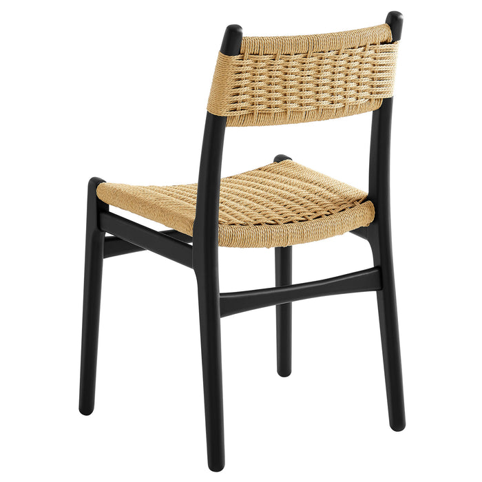 Wynn Rope and Wood Dining Side Chairs Set of 2 by Modway