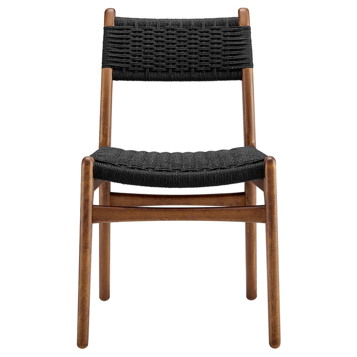 Wynn Rope and Wood Dining Side Chairs Set of 2 by Modway