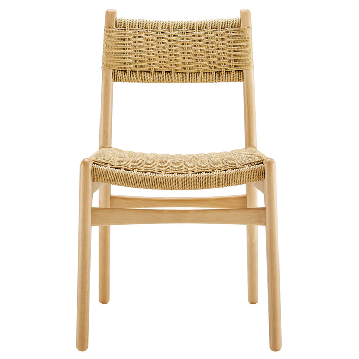 Wynn Rope and Wood Dining Side Chairs Set of 2 by Modway