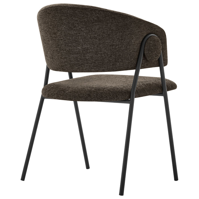 Nella Upholstered Heathered Chenille Dining Chairs Set of 2 by Modway