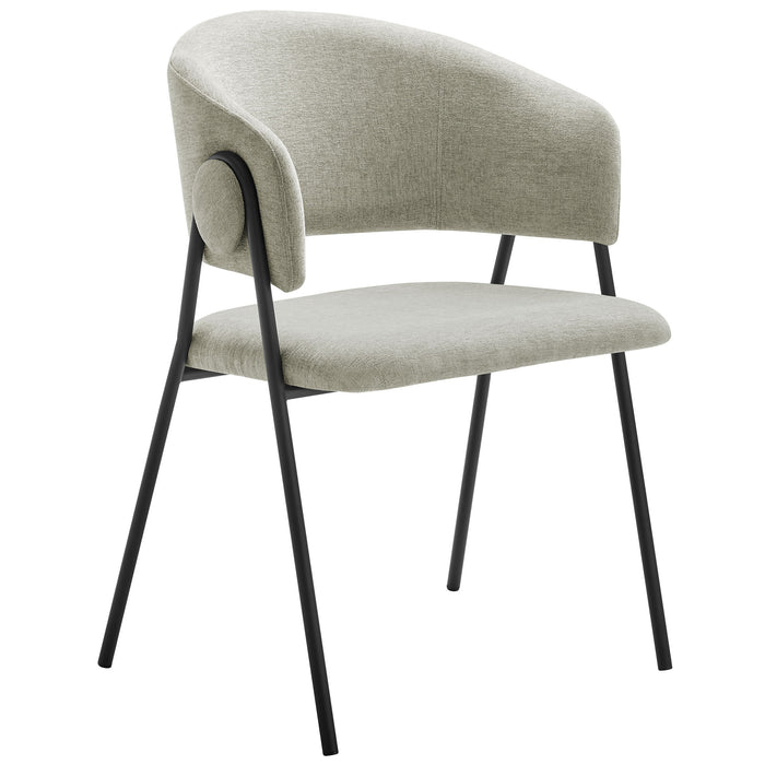 Nella Upholstered Heathered Chenille Dining Chairs Set of 2 by Modway