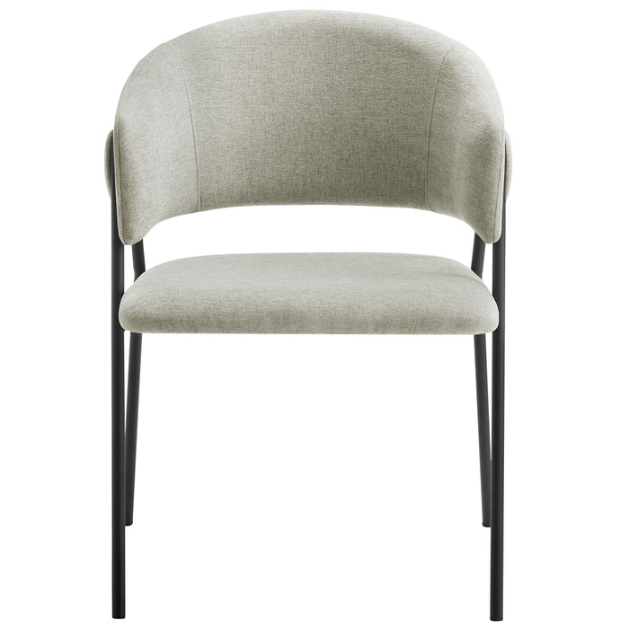 Nella Upholstered Heathered Chenille Dining Chairs Set of 2 by Modway