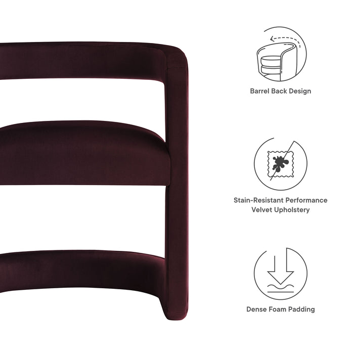 Winslow Barrel Performance Velvet Dining Chair  by Modway