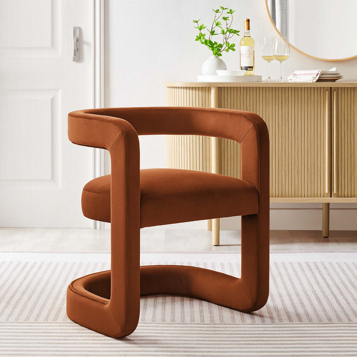 Winslow Barrel Performance Velvet Dining Chair  by Modway