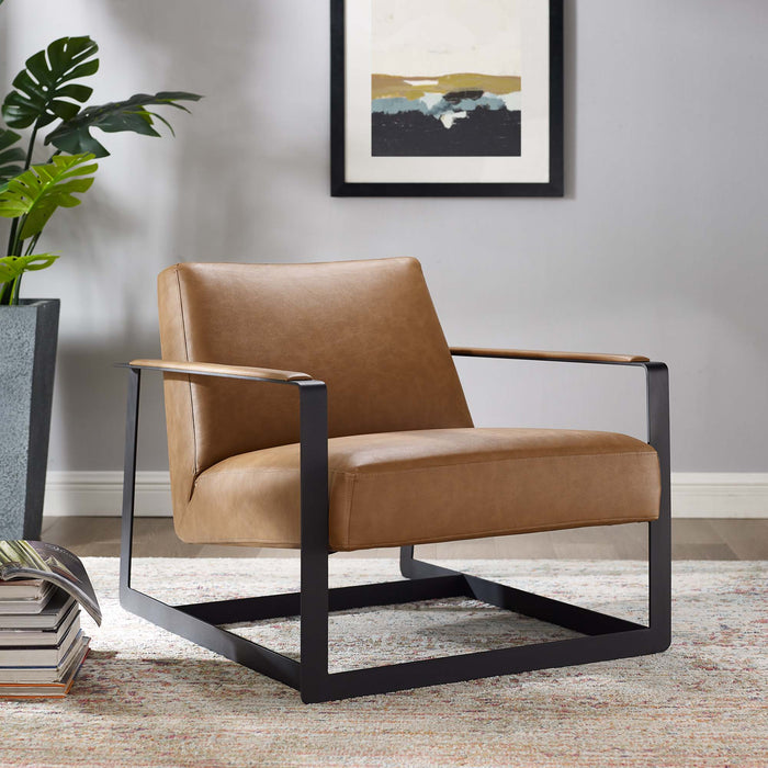 Seg Vegan Leather Accent Chair by Modway