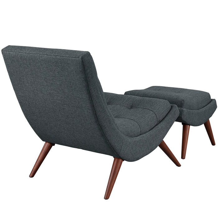 Ramp Upholstered Fabric Lounge Chair Set by Modway