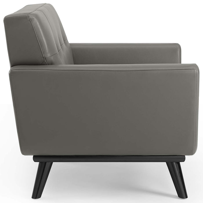 Engage Top-Grain Leather Living Room Lounge Accent Armchair by Modway