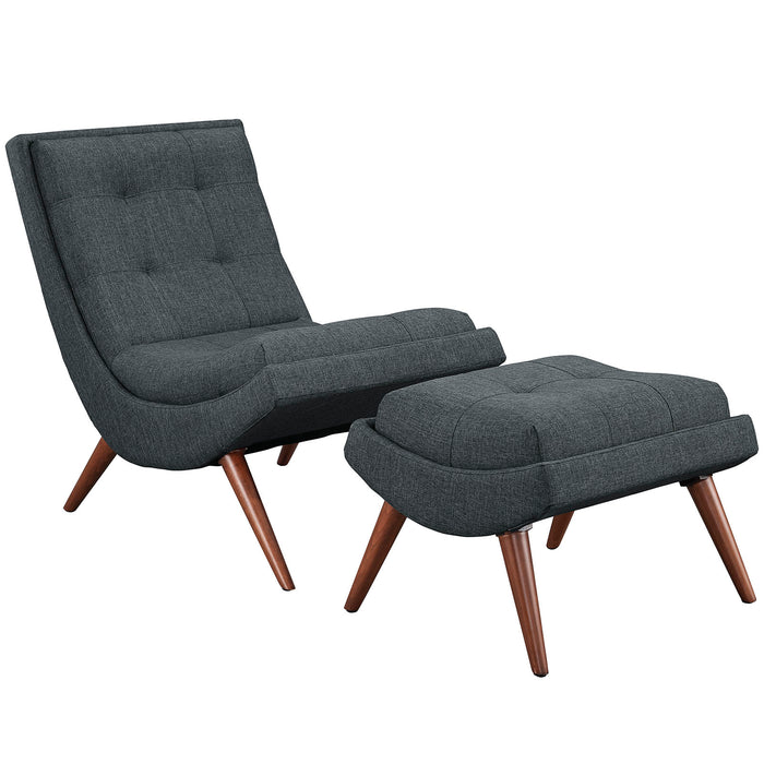 Ramp Upholstered Fabric Lounge Chair Set by Modway