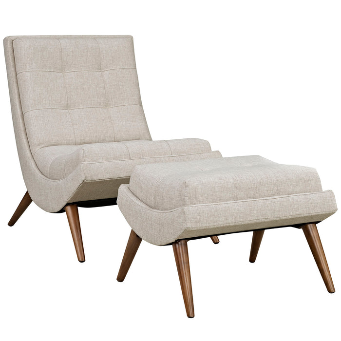 Ramp Upholstered Fabric Lounge Chair Set by Modway