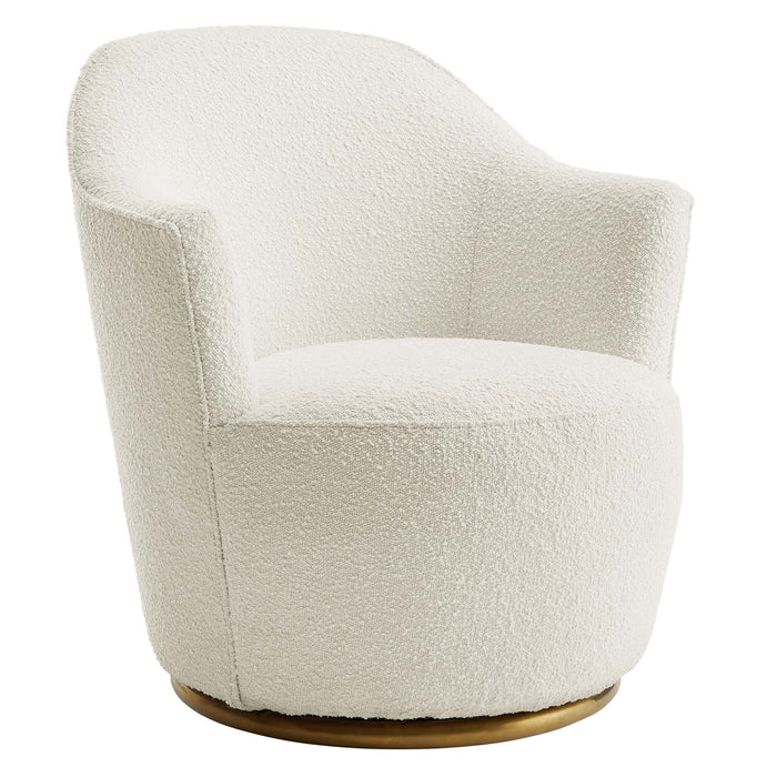 Nora Boucle Upholstered Swivel Chair by Modway