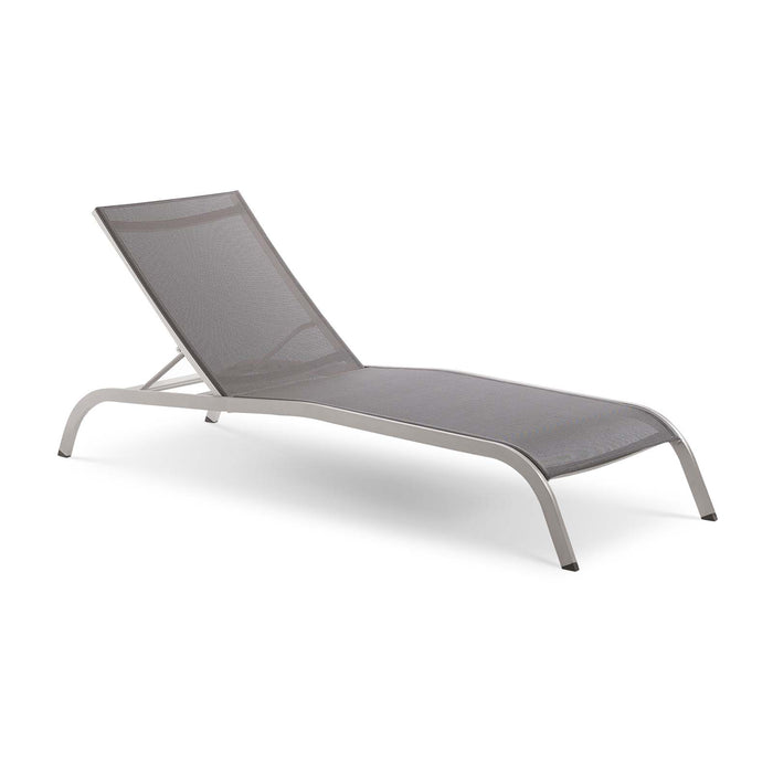 Savannah Mesh Chaise Outdoor Patio Aluminum Lounge Chair by Modway