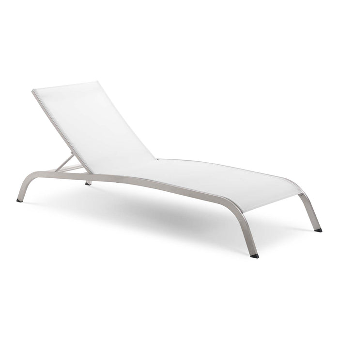 Savannah Mesh Chaise Outdoor Patio Aluminum Lounge Chair by Modway