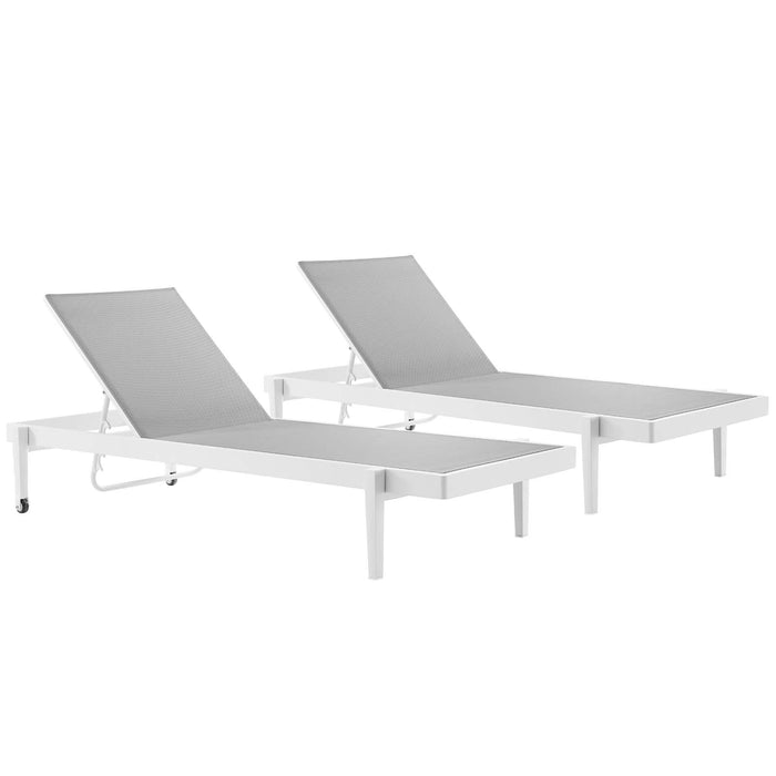 Charleston Outdoor Patio Aluminum Chaise Lounge Chair Set of 2 by Modway