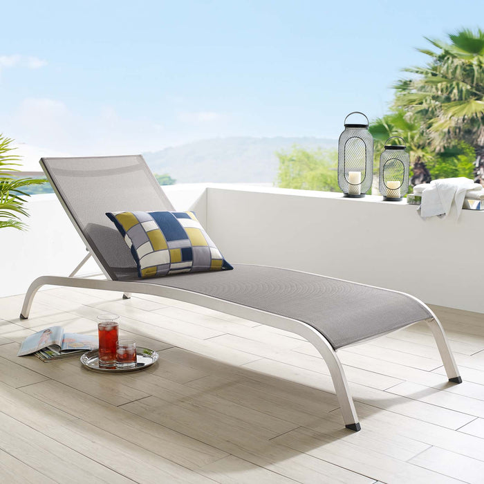 Savannah Mesh Chaise Outdoor Patio Aluminum Lounge Chair by Modway