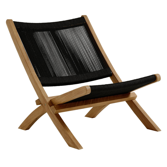 Vienna Outdoor Patio Teak and Rope Folding Accent Lounge Chair by Modway