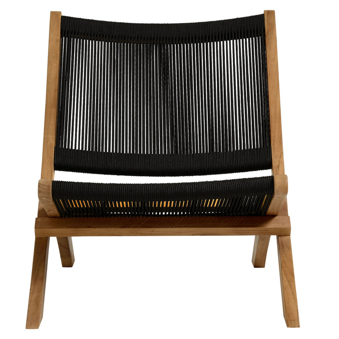 Vienna Outdoor Patio Teak and Rope Folding Accent Lounge Chair by Modway