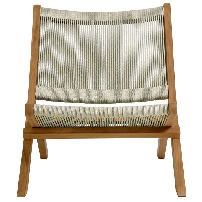 Vienna Outdoor Patio Teak and Rope Folding Accent Lounge Chair by Modway