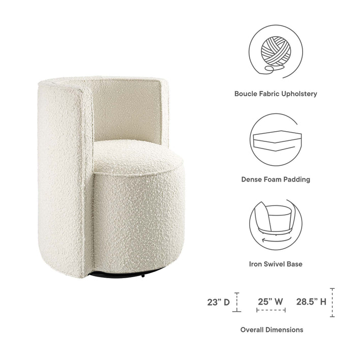 Della Boucle Fabric Swivel Chair by Modway