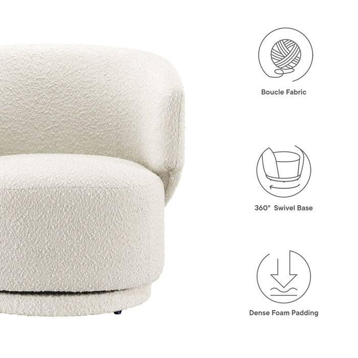 Celestia Boucle Fabric Swivel Chair by Modway