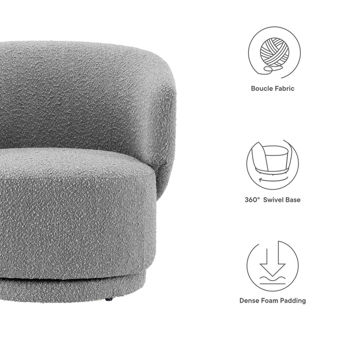 Celestia Boucle Fabric Swivel Chair by Modway