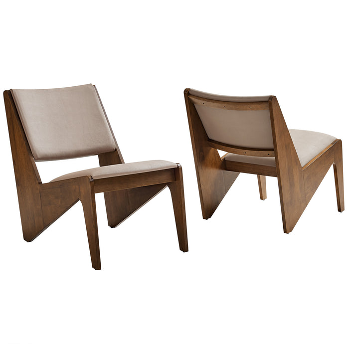 Rylina Vegan Leather Accent Chairs Set of 2 by Modway