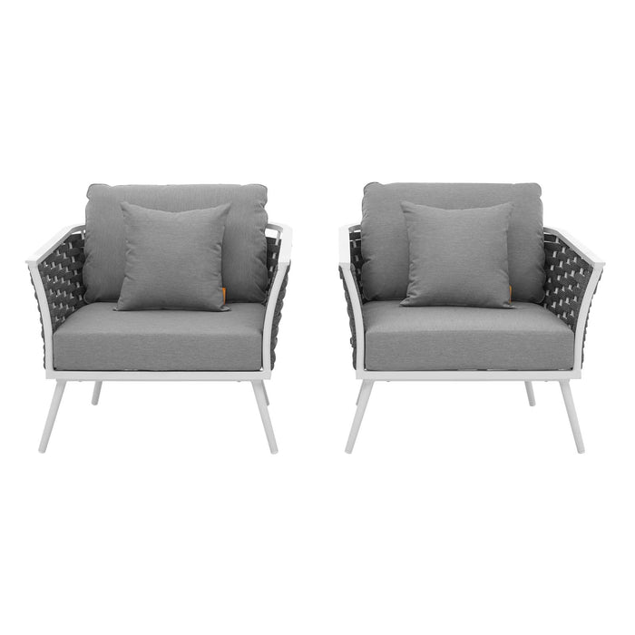 Stance Outdoor Patio Aluminum Armchair Set of 2 by Modway