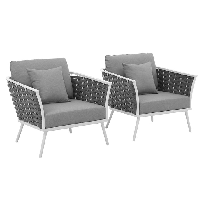 Stance Outdoor Patio Aluminum Armchair Set of 2 by Modway