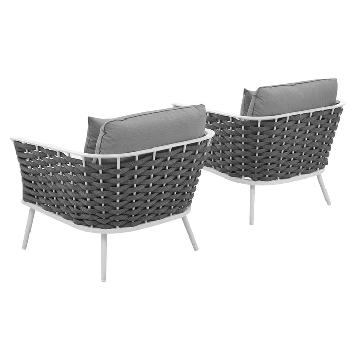 Stance Outdoor Patio Aluminum Armchair Set of 2 by Modway