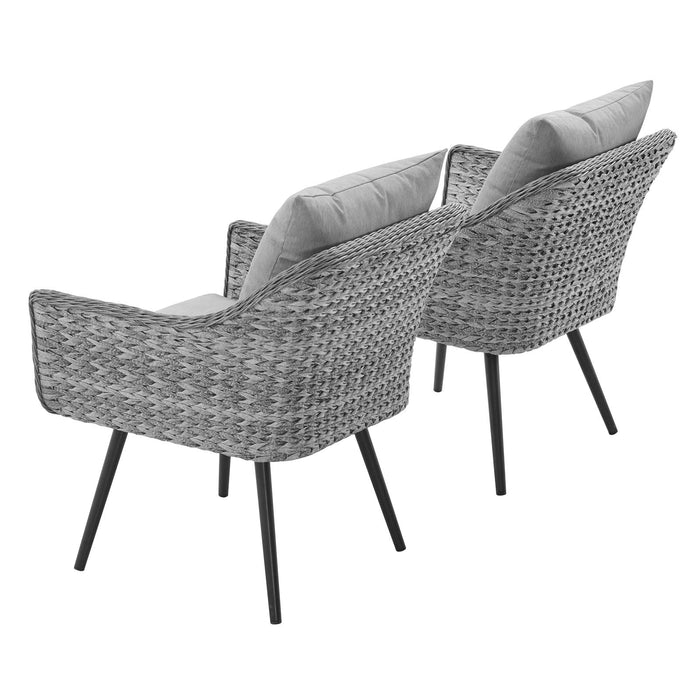 Endeavor Outdoor Patio Wicker Rattan Armchair Set of 2 by Modway