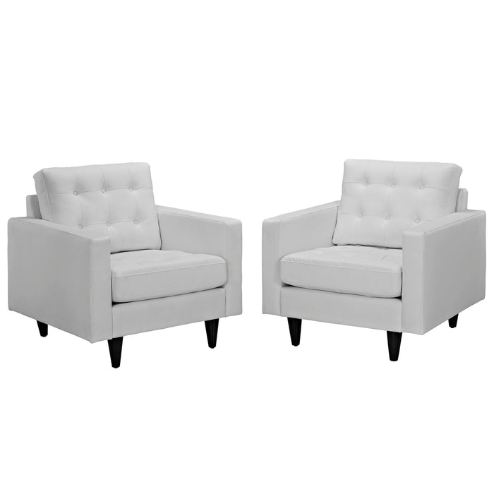 Empress Leather Armchair Set of 2 by Modway