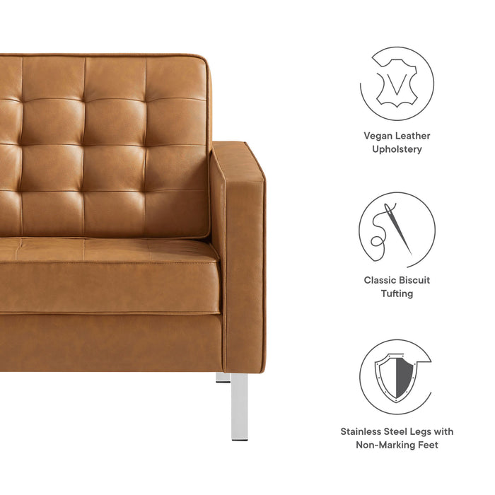 Loft Tufted Vegan Leather Armchair by Modway