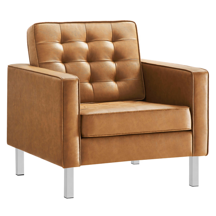 Loft Tufted Vegan Leather Armchair by Modway