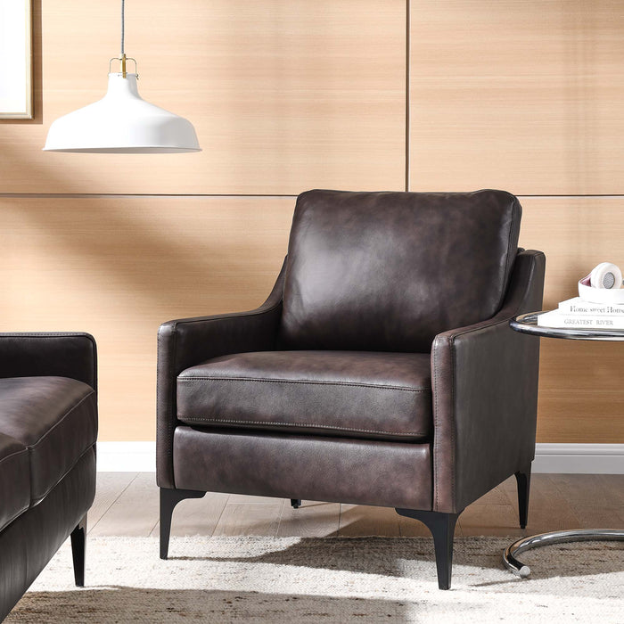 Corland Leather Armchair by Modway