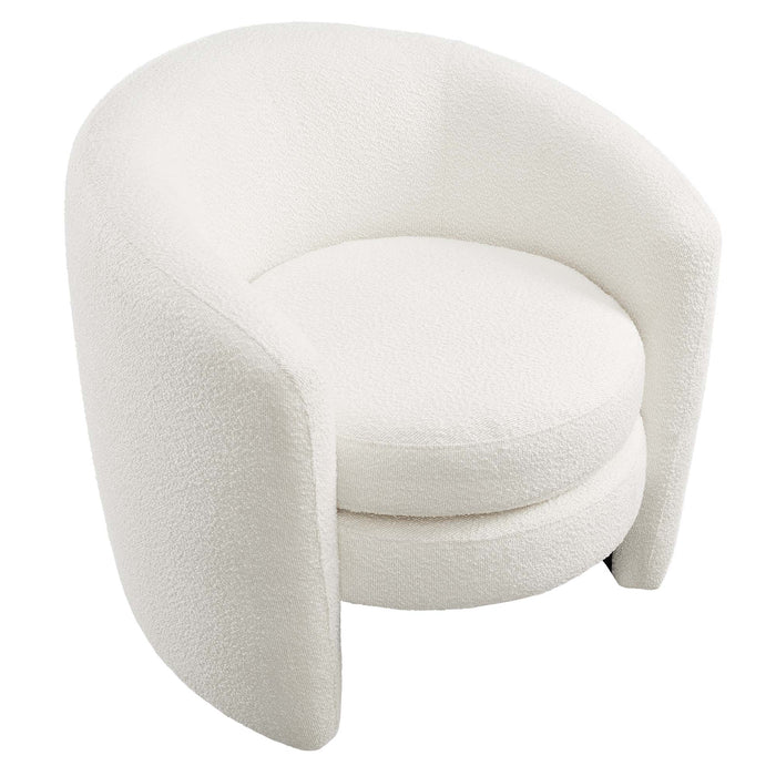 Affinity Upholstered Boucle Fabric Curved Back Armchair by Modway