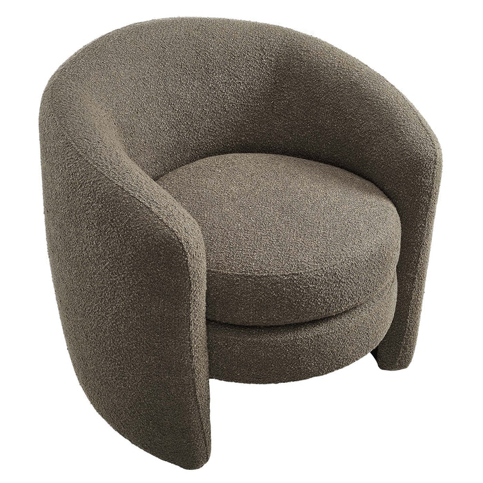 Affinity Upholstered Boucle Fabric Curved Back Armchair by Modway