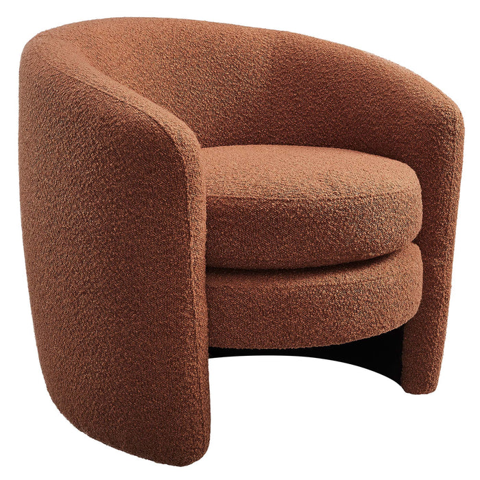 Affinity Upholstered Boucle Fabric Curved Back Armchair by Modway