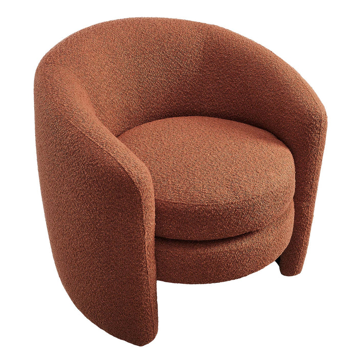 Affinity Upholstered Boucle Fabric Curved Back Armchair by Modway