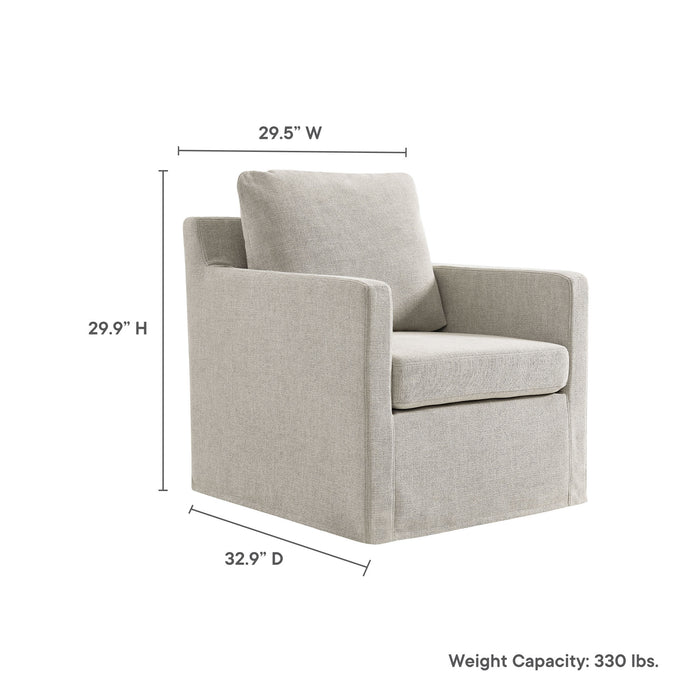 Serene Linen Slipcovered Swivel Armchair by Modway