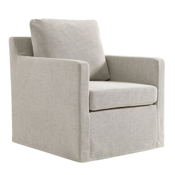 Serene Linen Slipcovered Swivel Armchair by Modway