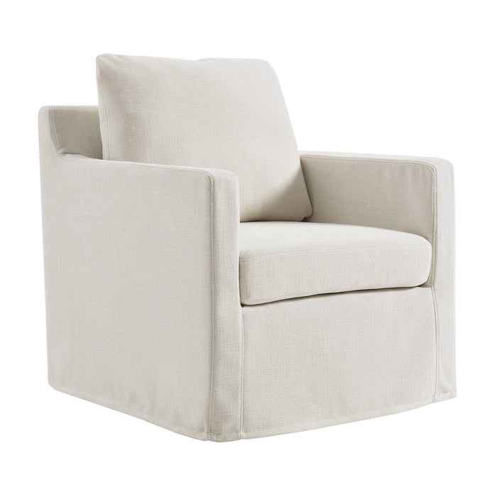 Serene Linen Slipcovered Swivel Armchair by Modway