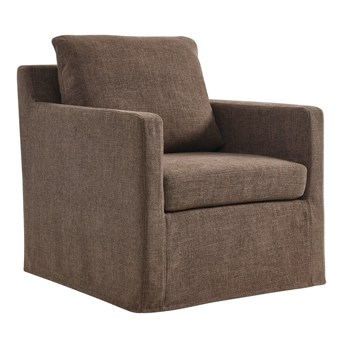 Serene Linen Slipcovered Swivel Armchair by Modway