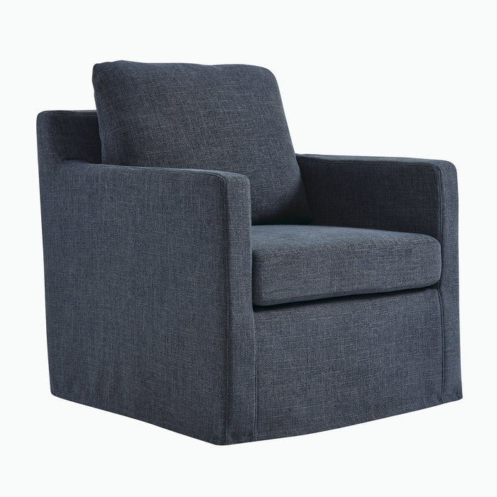 Serene Linen Slipcovered Swivel Armchair by Modway