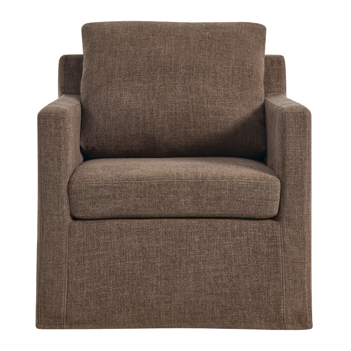 Serene Linen Slipcovered Swivel Armchair by Modway