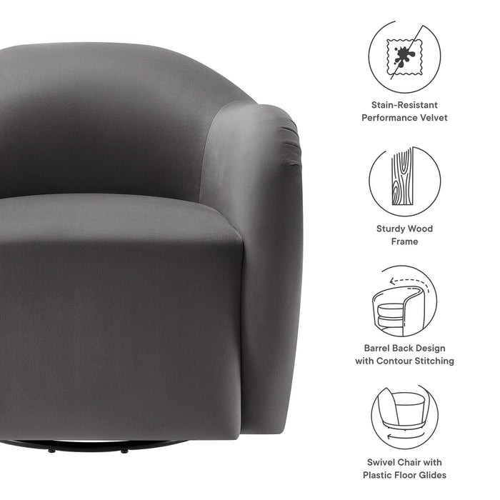 Compose Performance Velvet Swivel Armchair by Modway