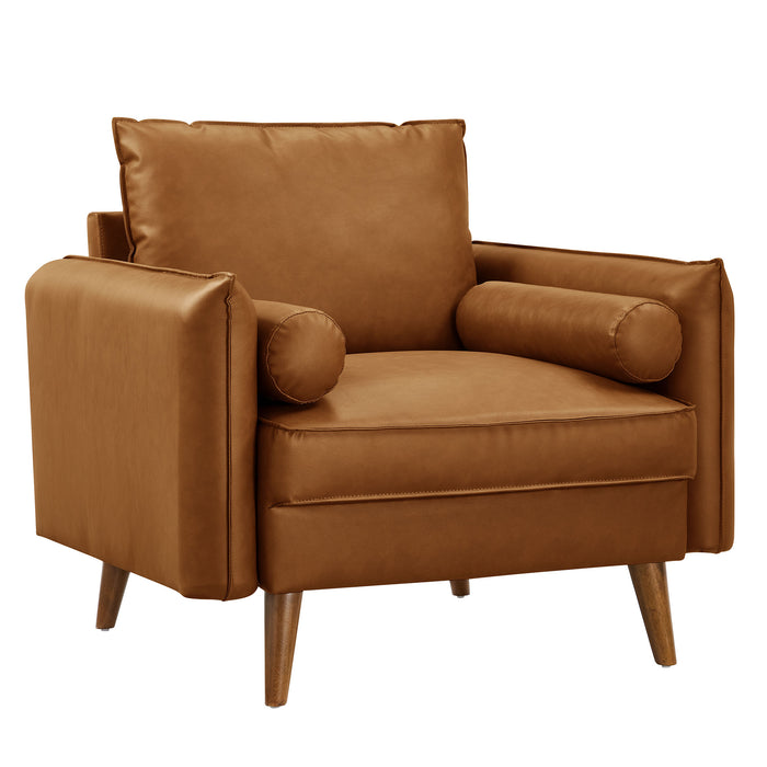 Revive Upholstered Vegan Leather Accent Armchair by Modway