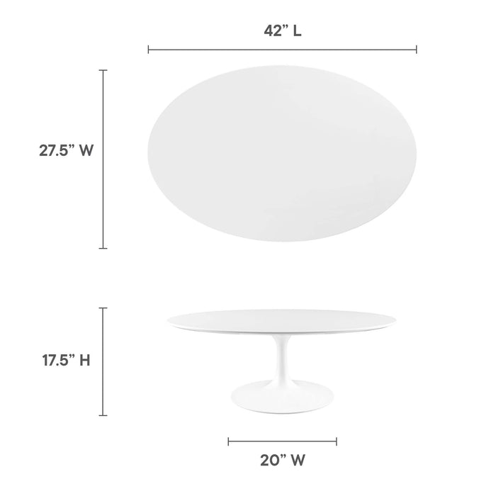 Lippa 42" Oval Wood Coffee Table by Modway