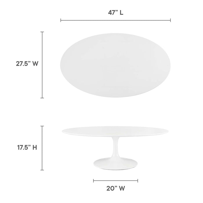 Lippa 48" Oval-Shaped Wood Top Coffee Table by Modway